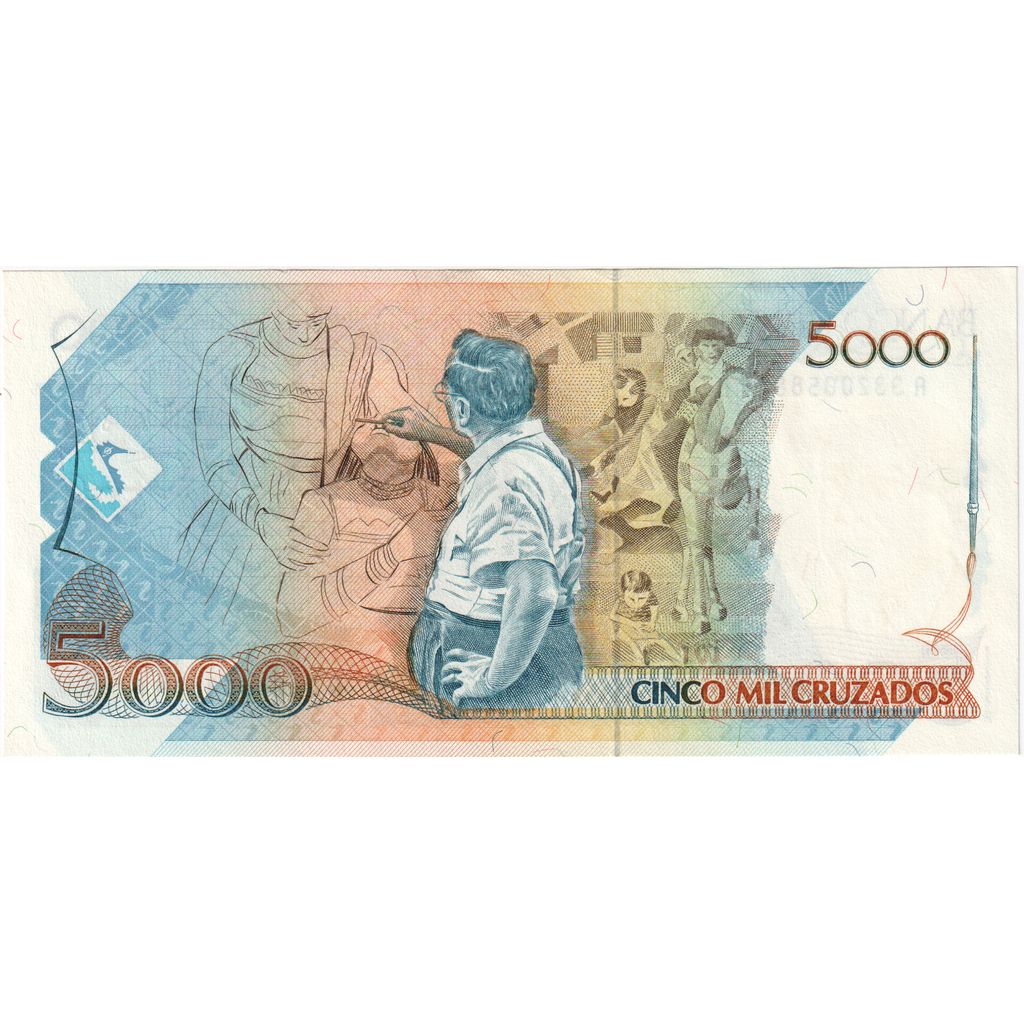 Brésil, 5 Cruzados Novos on 5000 Cruzados, TTB