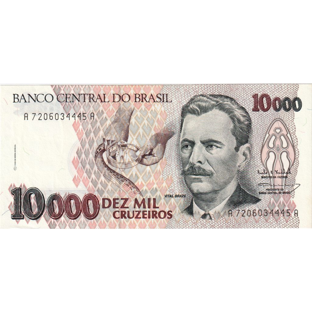 Brazil, 10,000 Cruzeiros, F(12-15)
