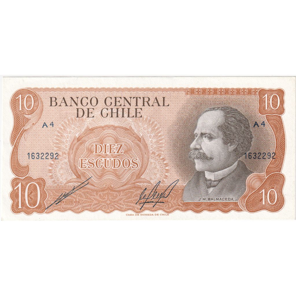 Chile, 10 Escudos, UNC(63)