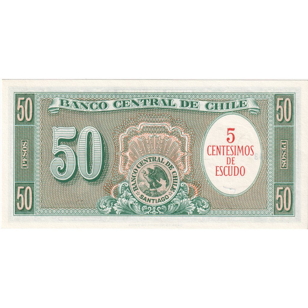 Chile, 5 Centesimos on 50 Pesos, UNC(63)
