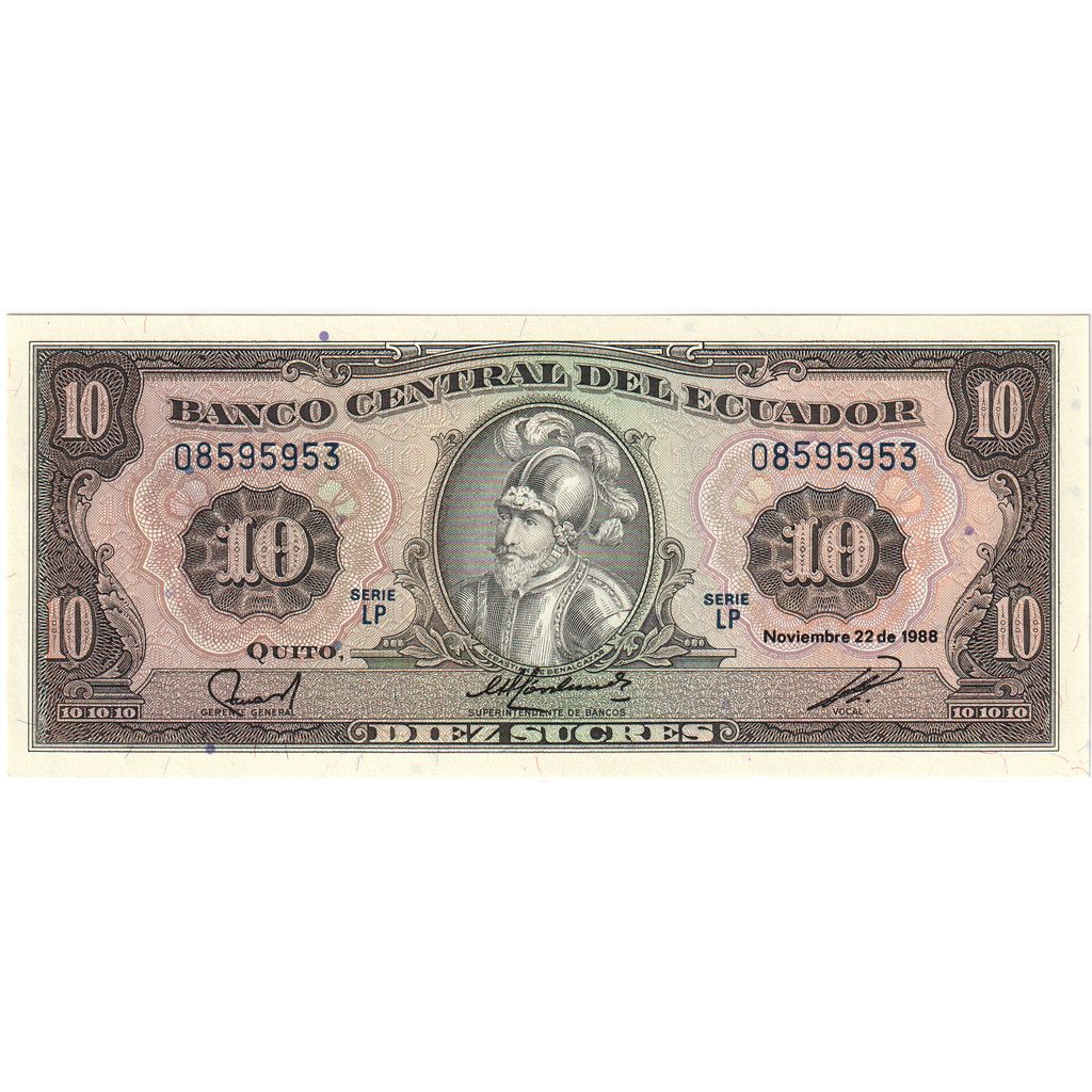 Ecuador, 10 Sucres, 1986-04-29, UNZ