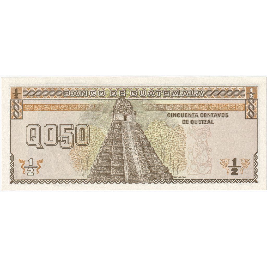 Guatemala, 1/2 Quetzal, 1989, UNC(65-70)
