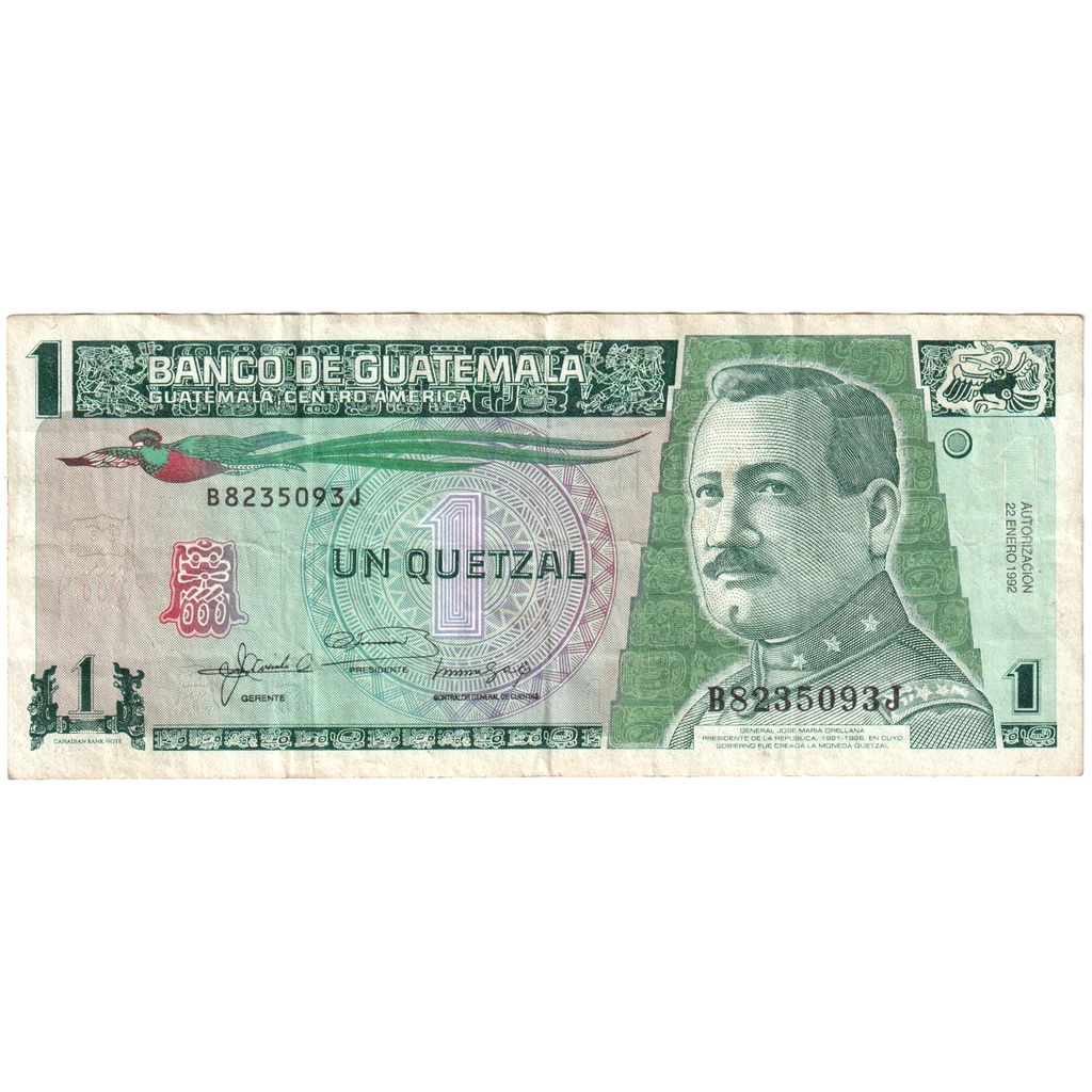 Guatemala, 1 Quetzal, 1990-01-03, S+
