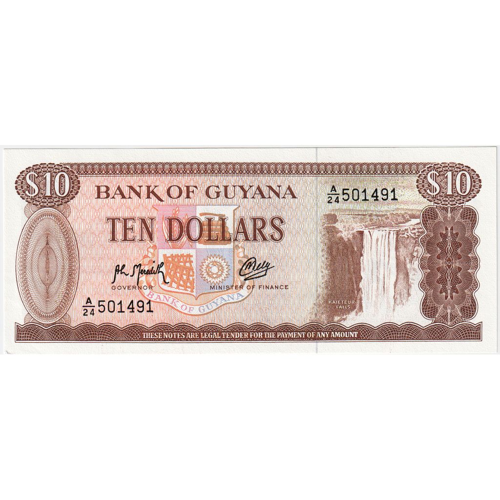 Guyana, 10 Dollars, UNC(65-70)