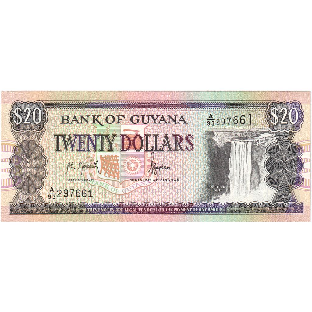 Guyana, 20 Dollars, UNC(65-70)