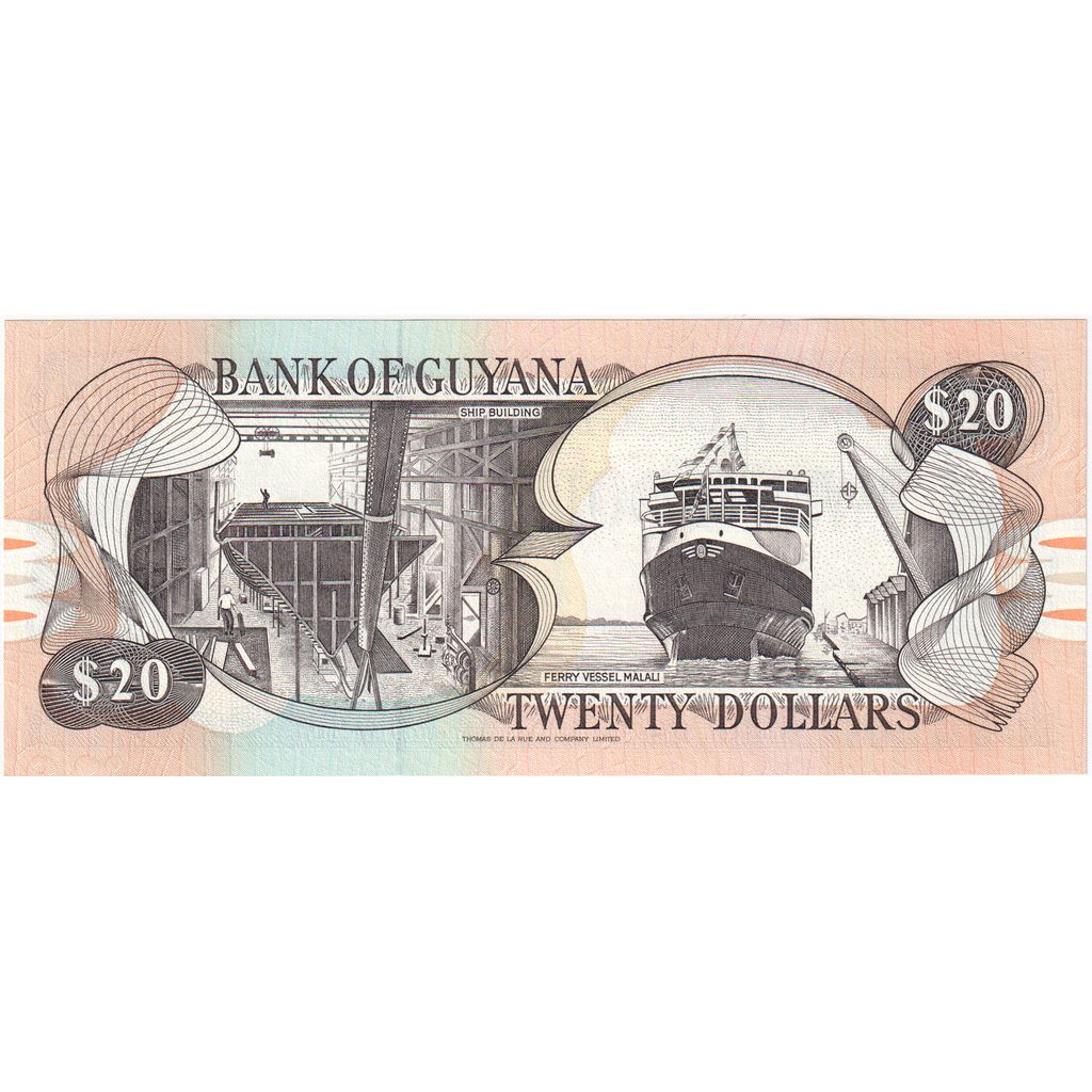 Guyana, 20 Dollars, UNC(65-70)