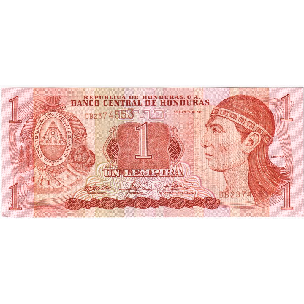 Banconote, Honduras, 1 Lempira, 2006, KM:84e, MB+
