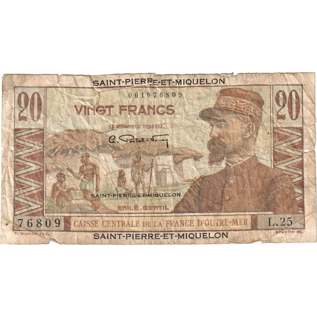 Saint Pierre and Miquelon, 20 Francs, AG(1-3)