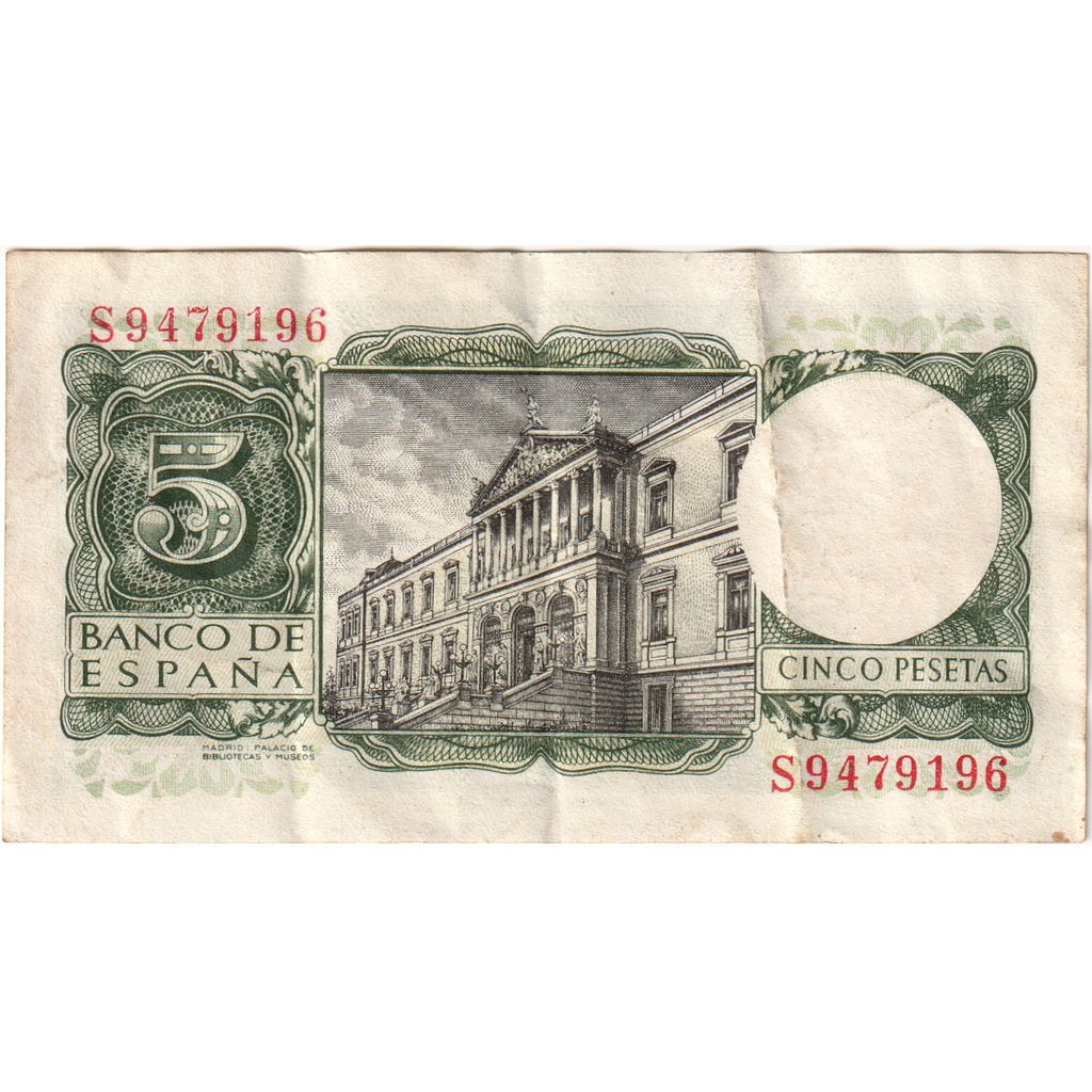 Hiszpania, 5 Pesetas, EF(40-45)