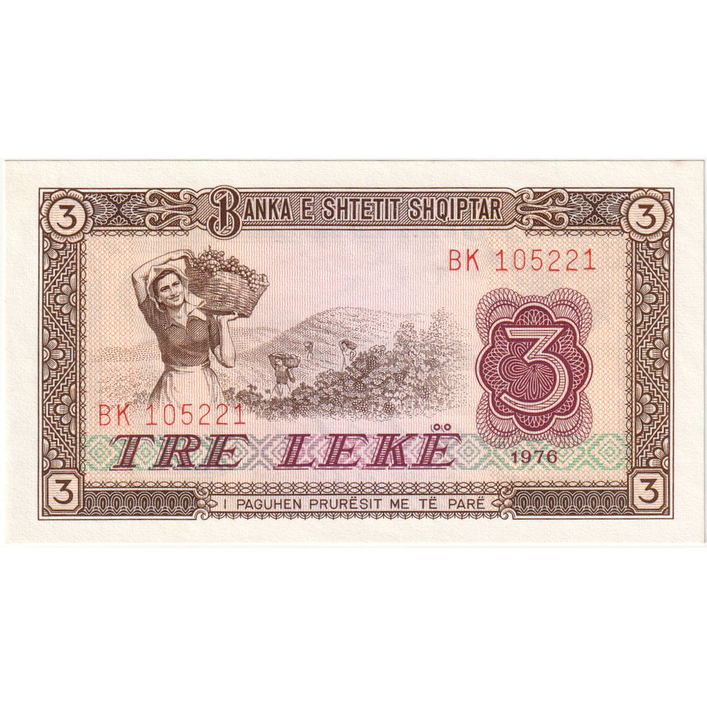 Albania, 3 Lekë, 1976, UNC