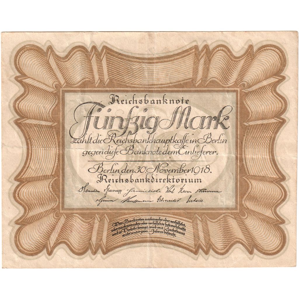 Germany, 50 Mark, 1918-11-30, AU(55-58)