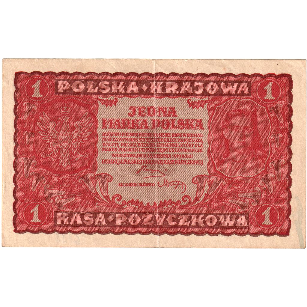 Polonia, 1 Marka, 1919-08-23, FDS