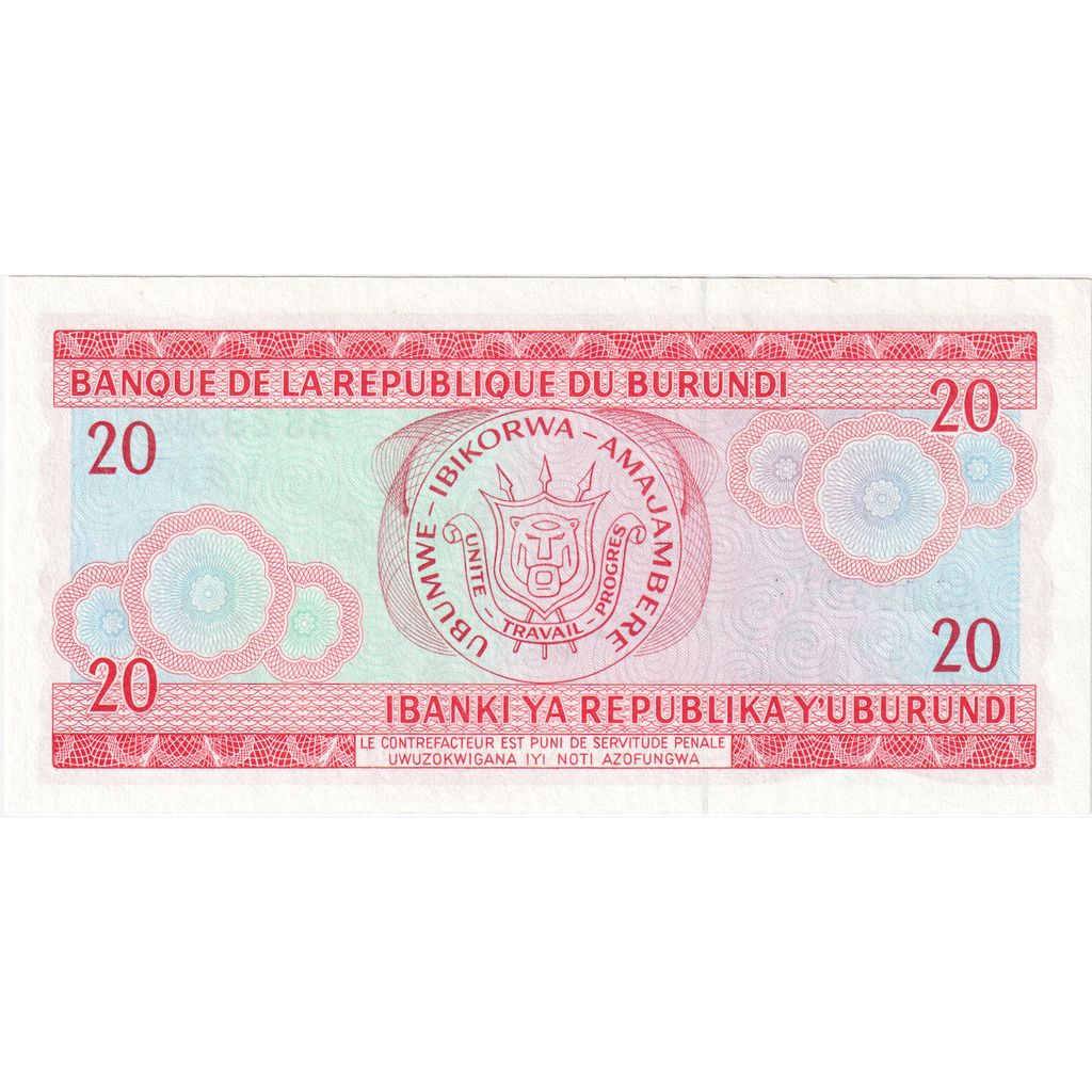 Burundi, 20 Francs, 1-06-1979, NEUF