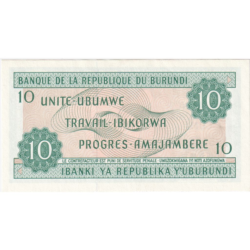 Burundi, 10 Francs, 01-12-86, NEUF