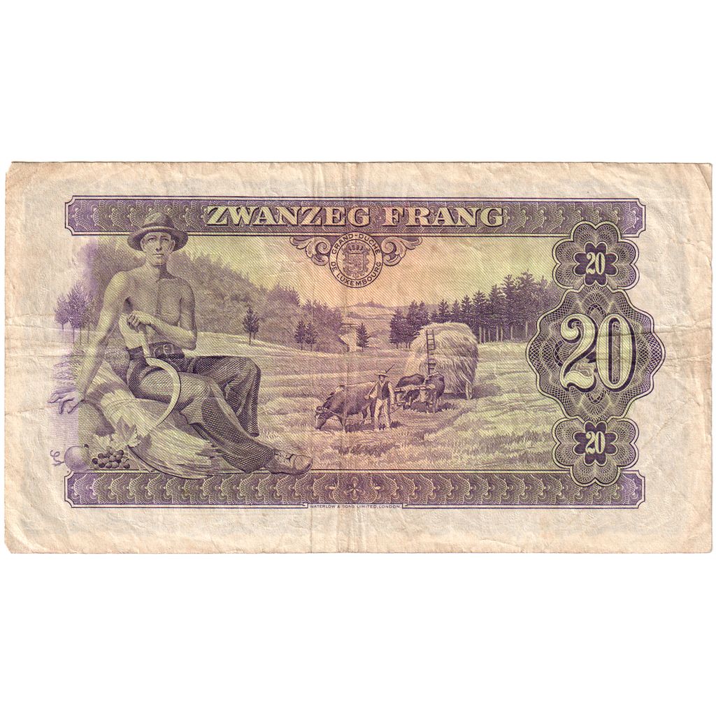 Luxembourg, 20 Frang, 1943, VF(20-25)