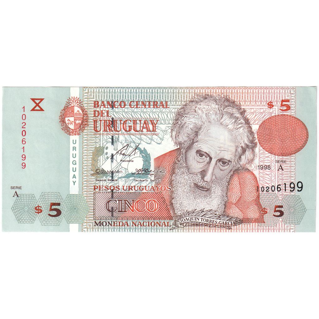 Uruguay, 5 Pesos Uruguayos, 1998, FDS