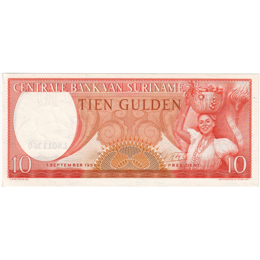 Suriname, 10 Gulden, 1963-09-01, UNC(65-70)