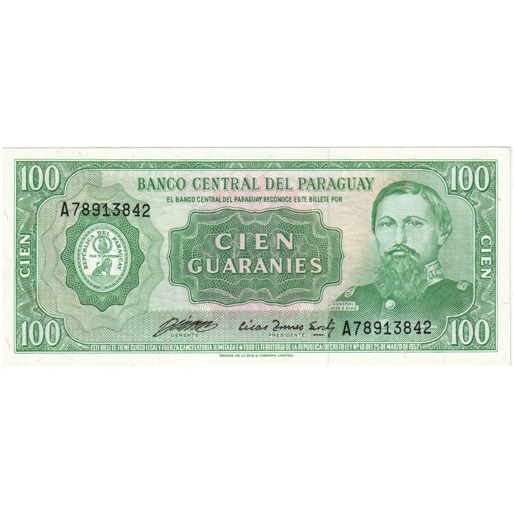 Paraguay, 100 Guaranies, NEUF