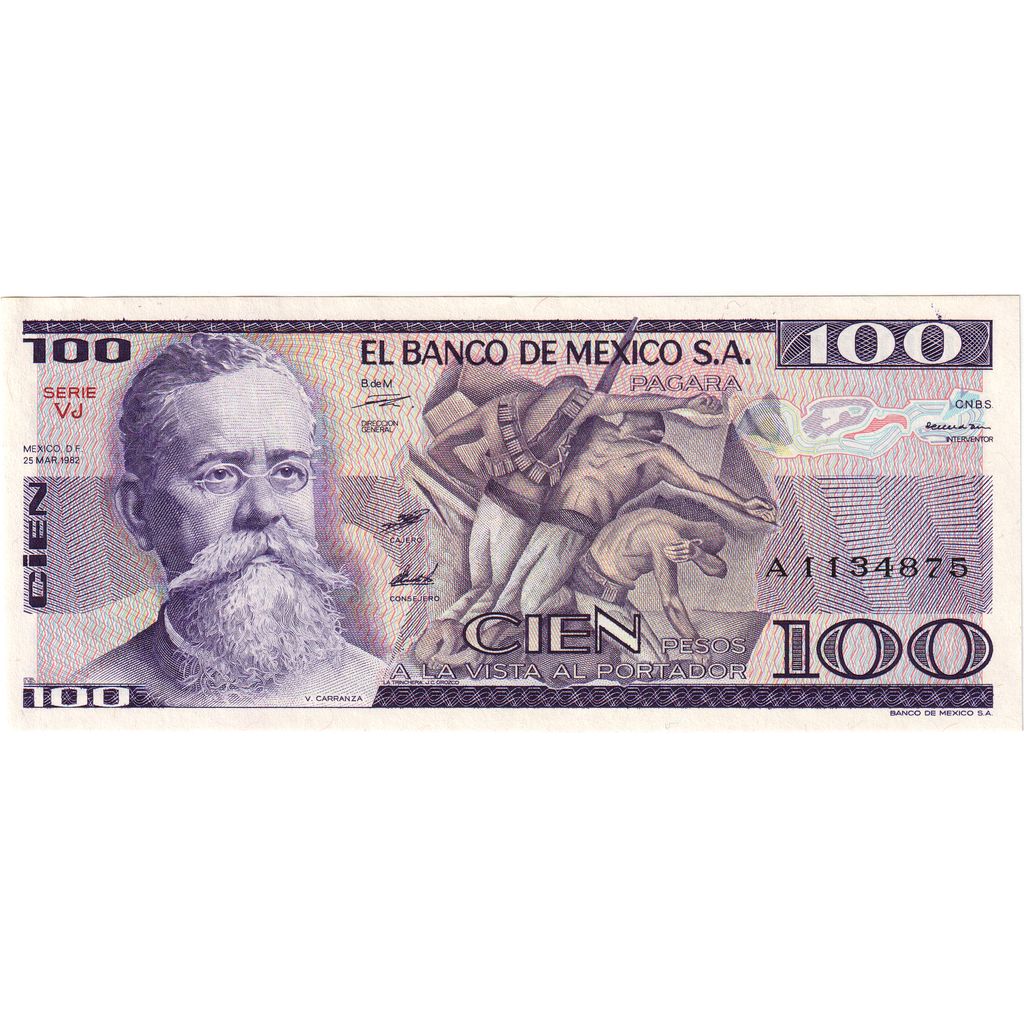 Mexico, 100 Pesos, 1982-03-25, VF(20-25)