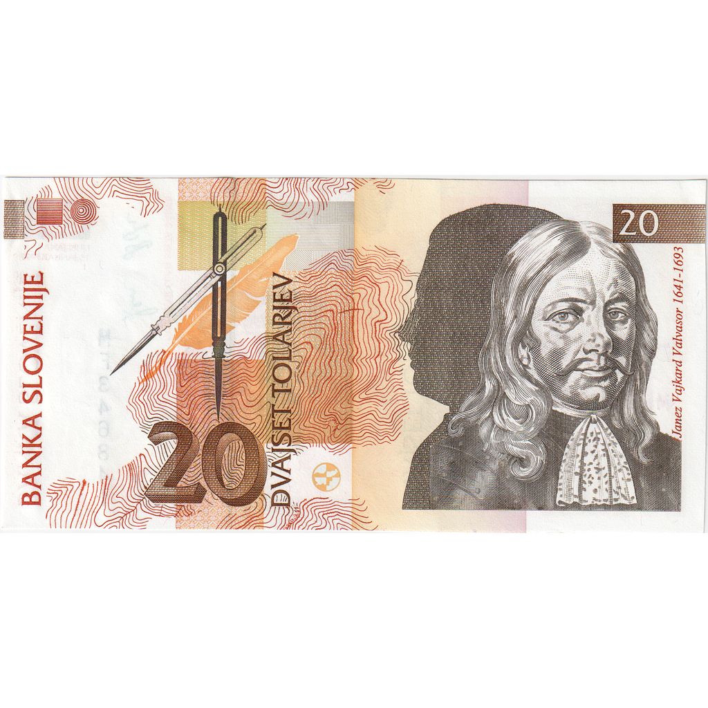 Słowenia, 20 Tolarjev, 1992-01-15, UNC(65-70)