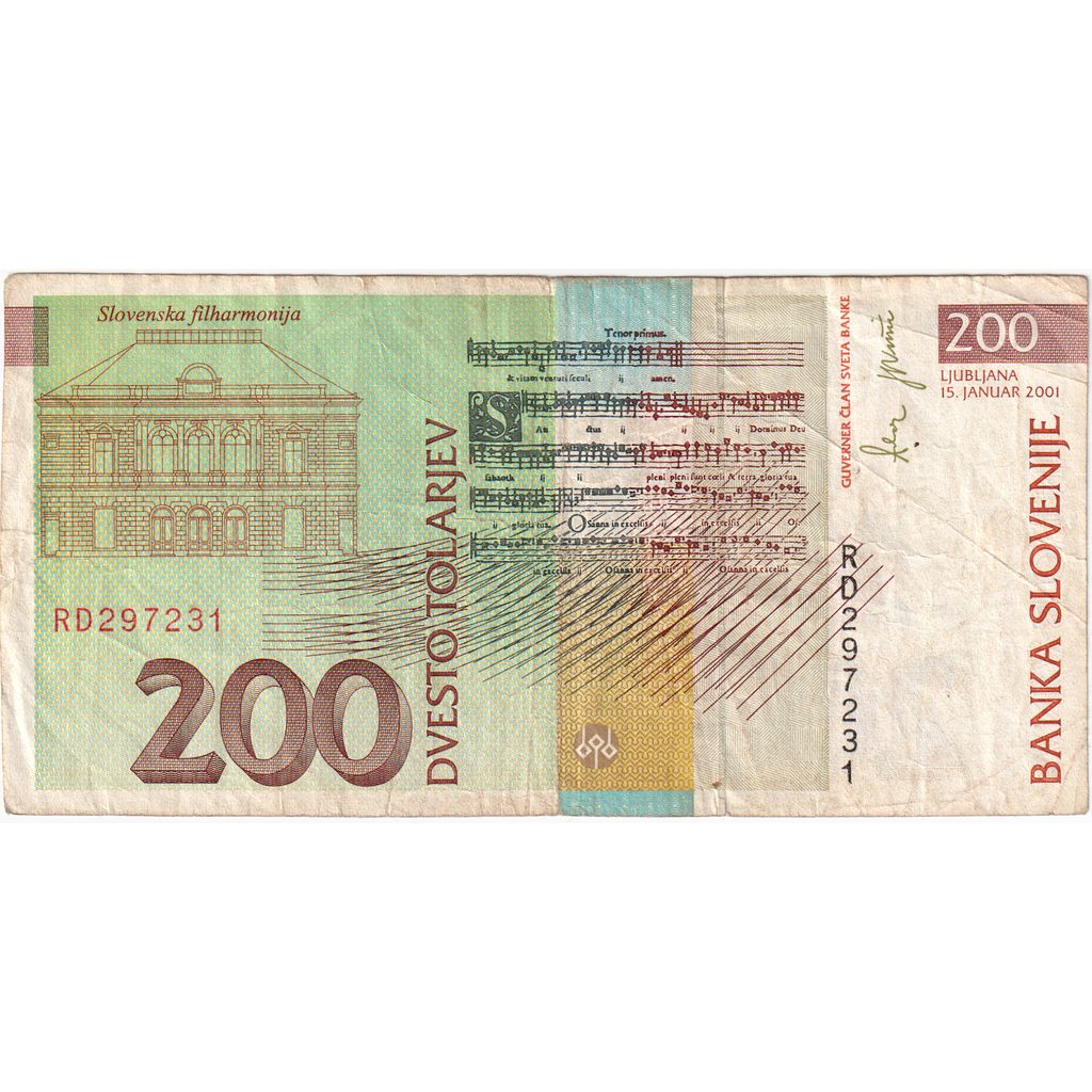 Słowenia, 200 Tolarjev, 1997-10-08, VF(20-25)