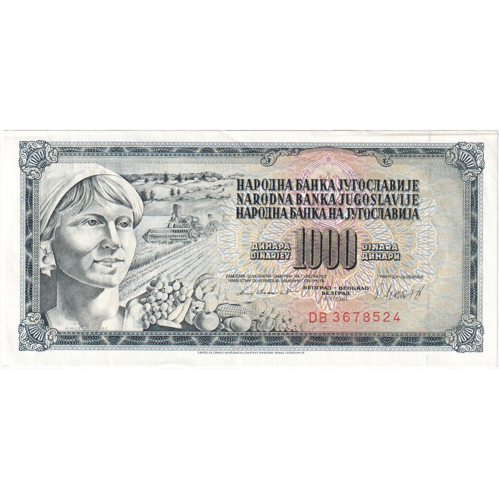 Jugoslawien, 1000 Dinara, 1981-11-04, S+
