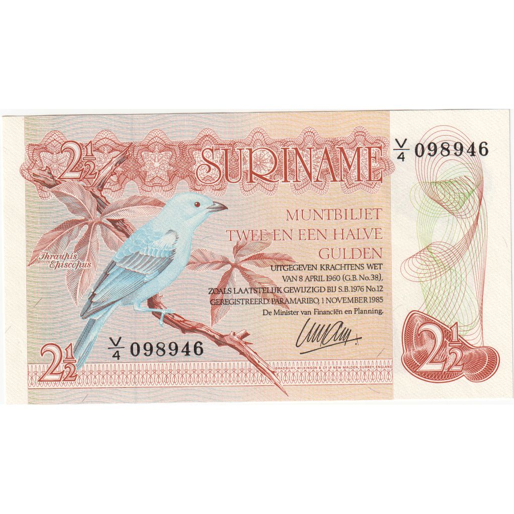 Suriname, 2 1/2 Gulden, 1985-11-01, UNC(65-70)