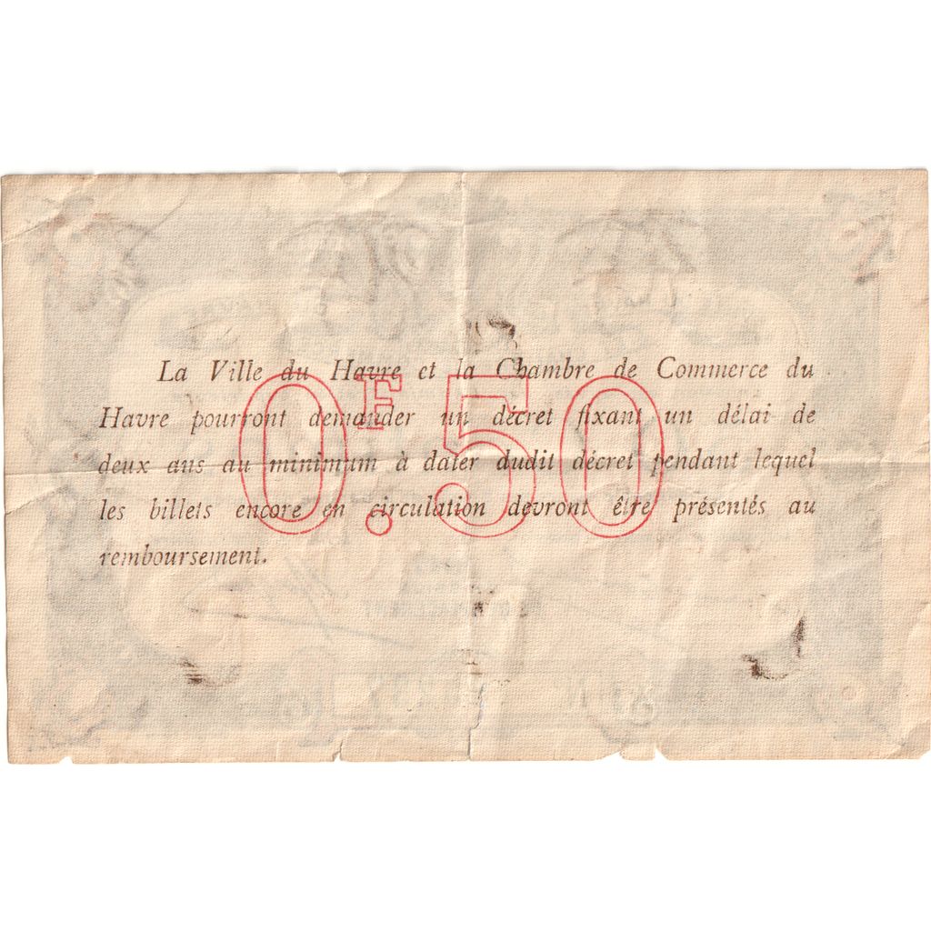 Francja, Le Havre, 50 Centimes, Undated (1917), 85237, Chambre de Commerce
