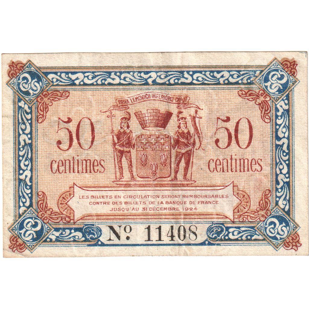 France, 50 Centimes, Série D 11408, VF(20-25), Pirot:33-1