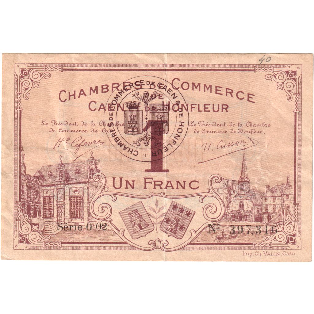 Francja, 1 Franc, Série 0,02 397,316, EF(40-45), Pirot:34-6
