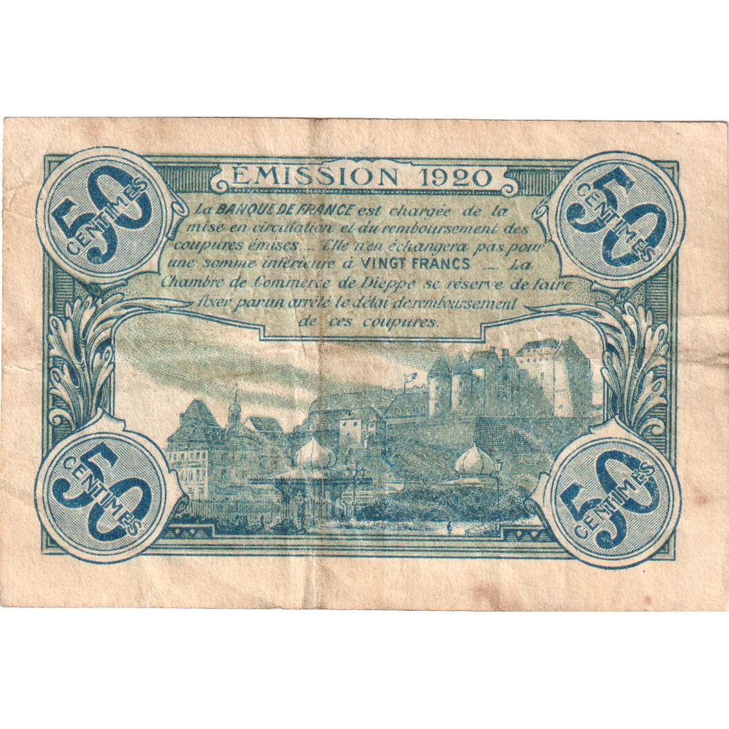 Frankreich, 50 Centimes, Undated (1920), 154,922, Dieppe, SS