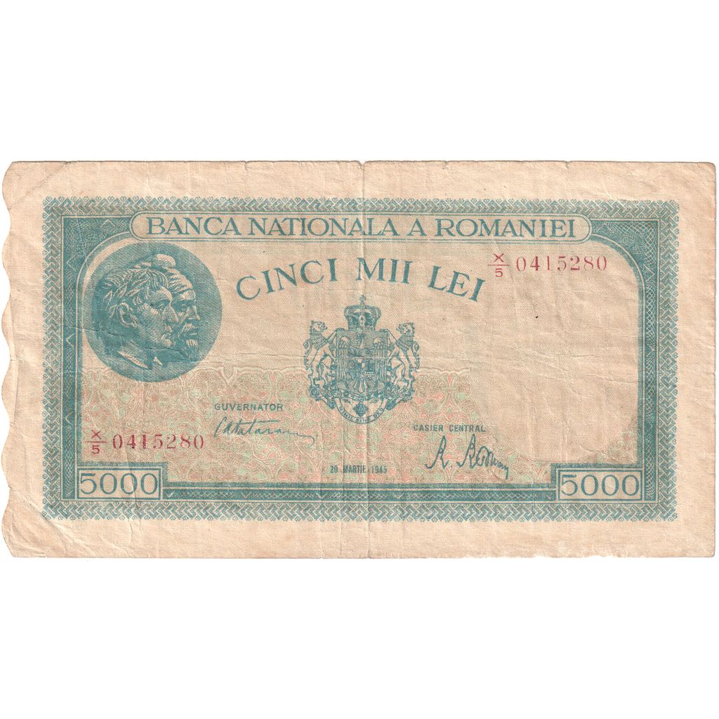 Roménia, 5000 Lei, 1944-12-15, EF(40-45)