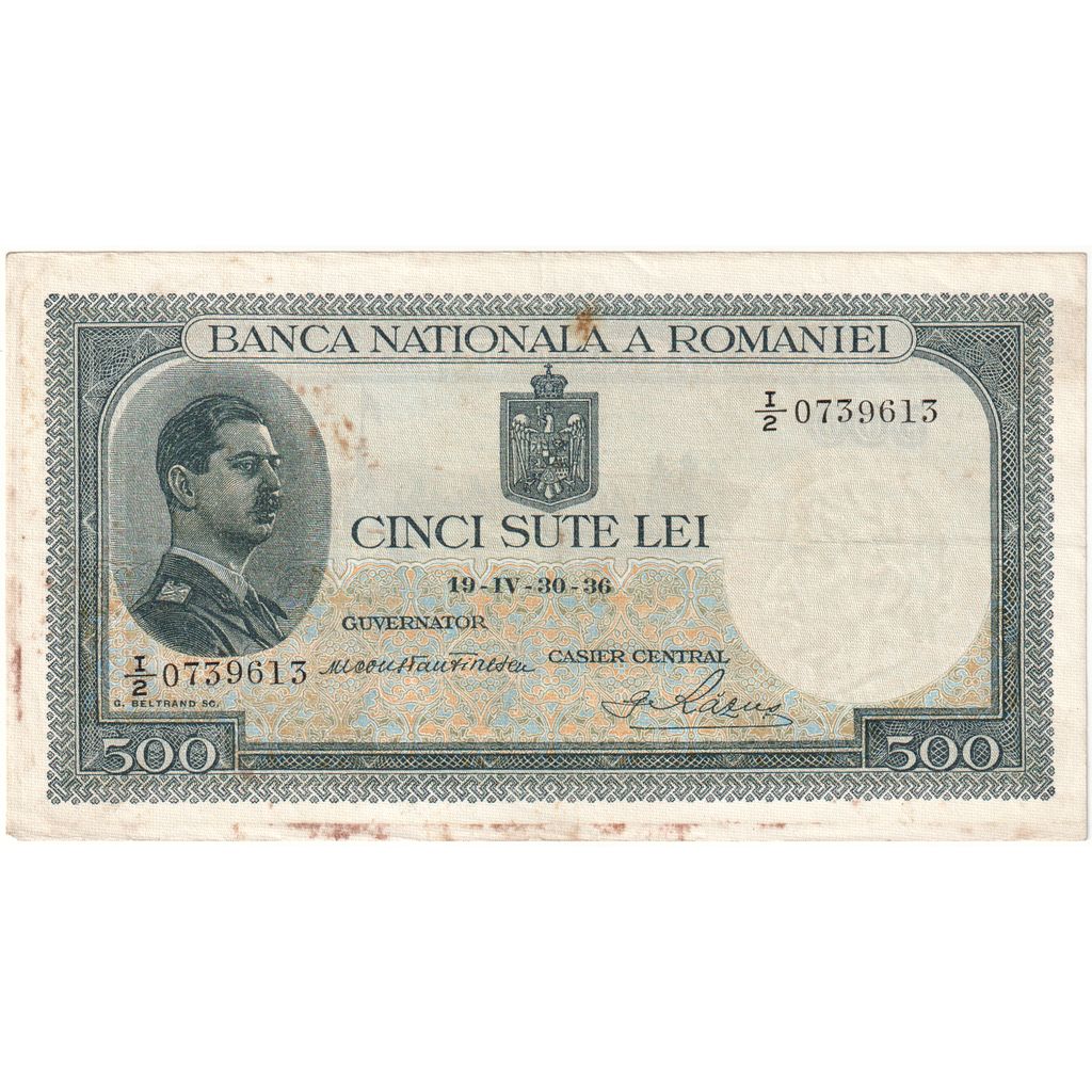 Romania, 500 Lei, 1936-04-30, EF(40-45)