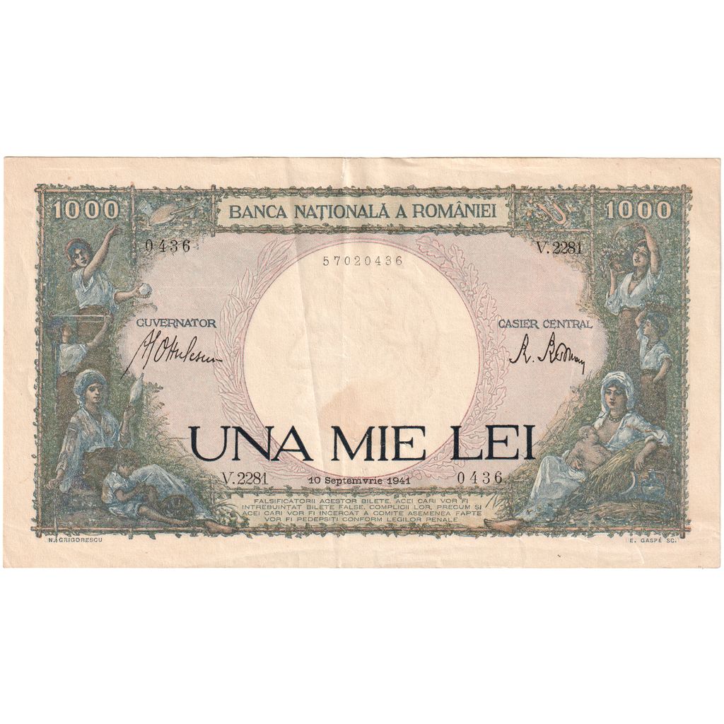 Rumunia, 1000 Lei, 1945-03-20, UNC(63)