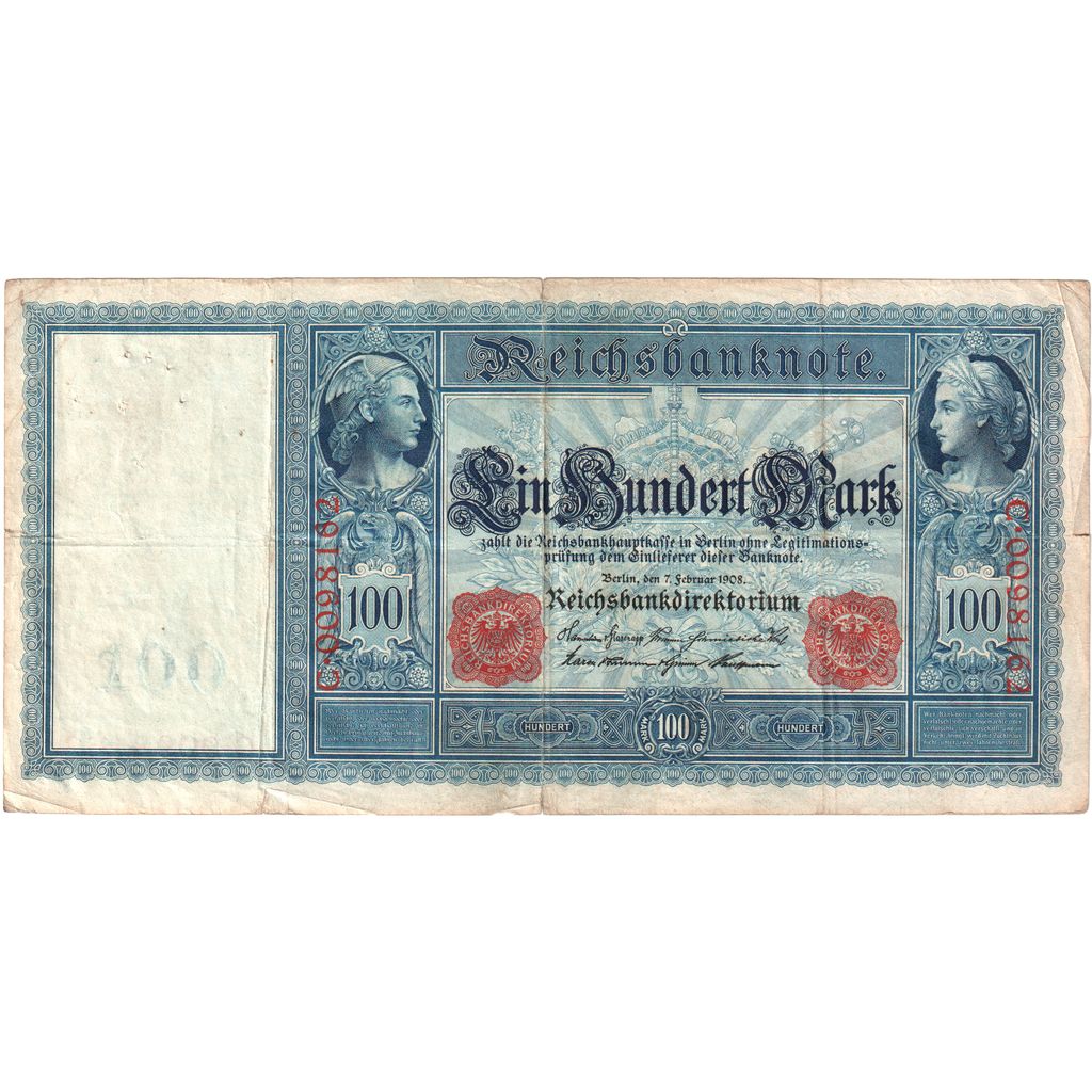 Germany, 100 Mark, 1909-09-10, F(12-15)