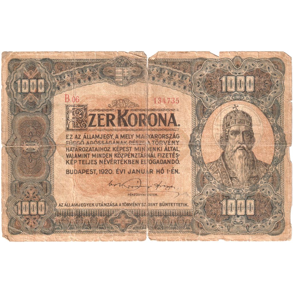 Hungria, 1000 Korona, 1920-01-01, VF(30-35)