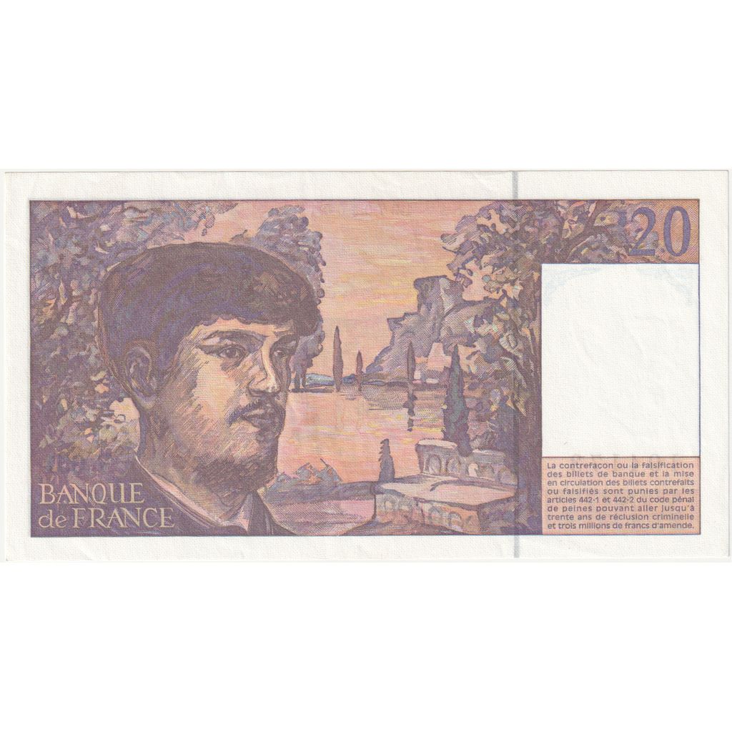 France, 20 Francs, Debussy, 1995, V.051, AU(55-58)
