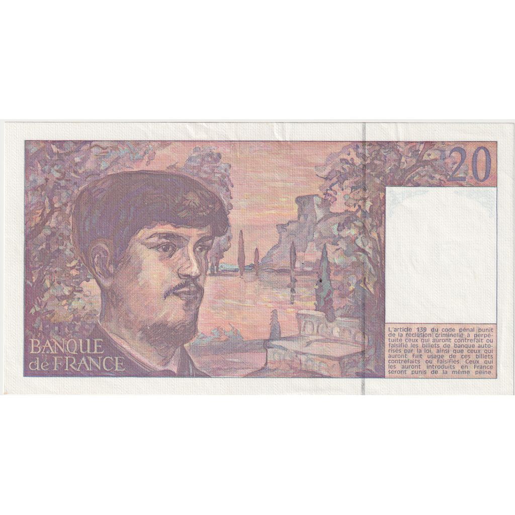 France, 20 Francs, Debussy, 1995, F.033, AU(55-58)