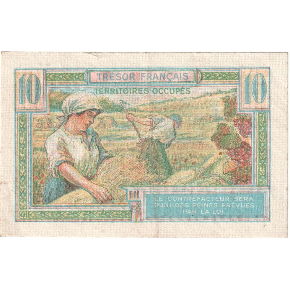 France, 10 Francs, 1947 French Treasury, A.04140084, VF(30-35)