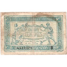 France, 50 Centimes, 1917-1919 Army Treasury, B, VF(20-25)