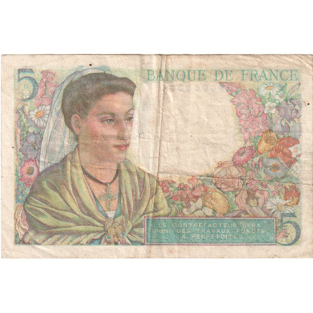 France, 5 Francs, Berger, 1943-07-22, U.147, TB