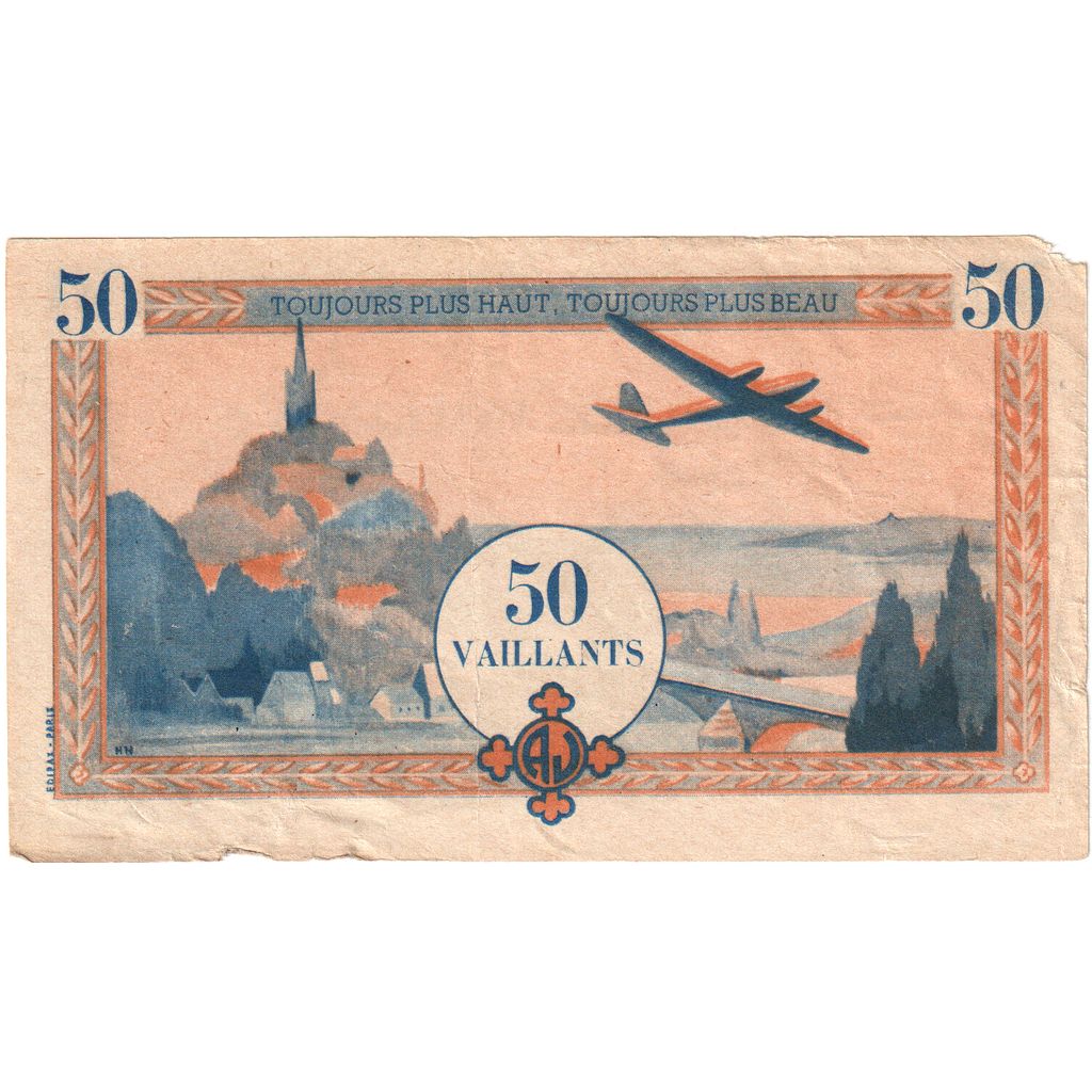 France, Tourist Banknote, 50 VAILLANTS, EF(40-45)