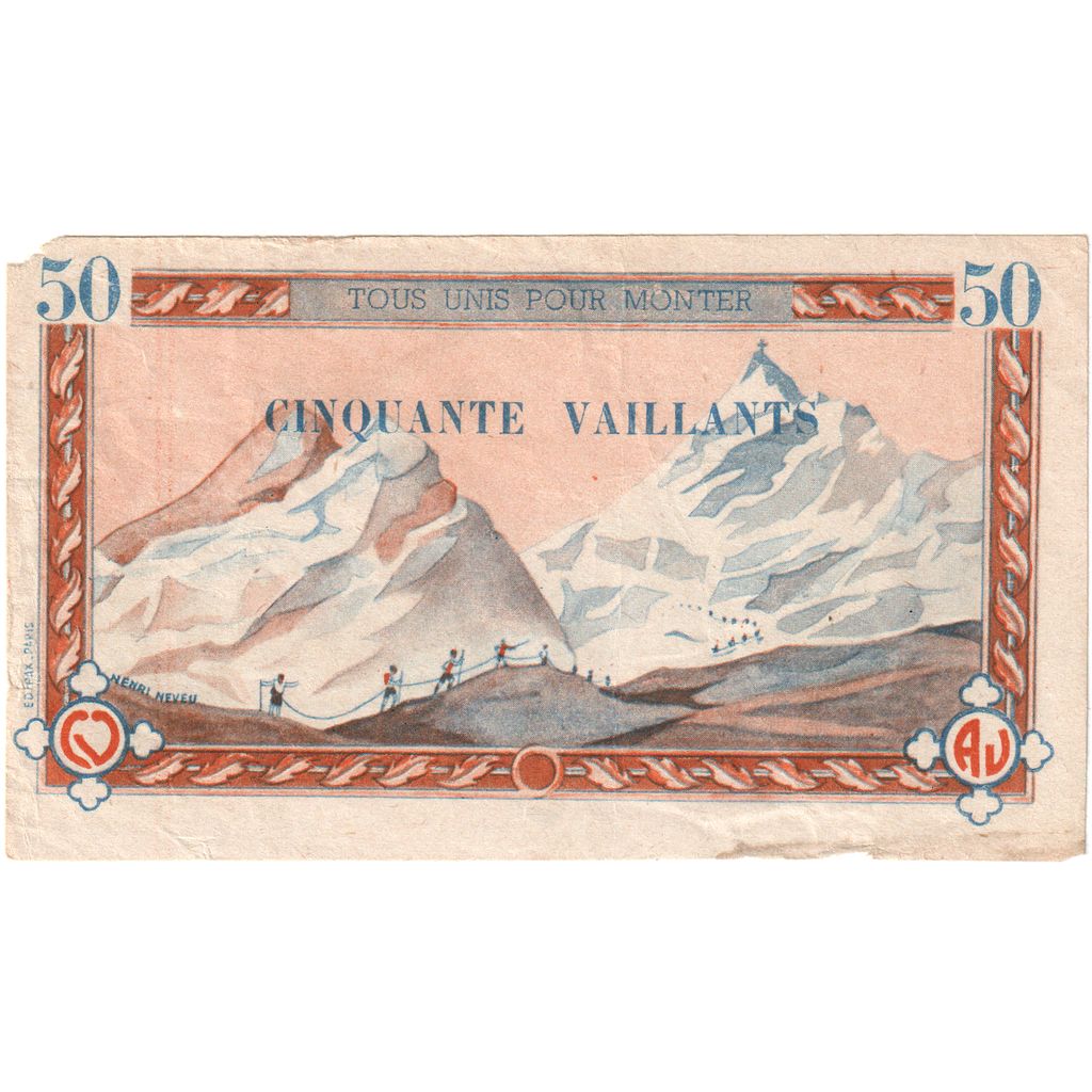 France, Tourist Banknote, 50 VAILLANTS, EF(40-45)