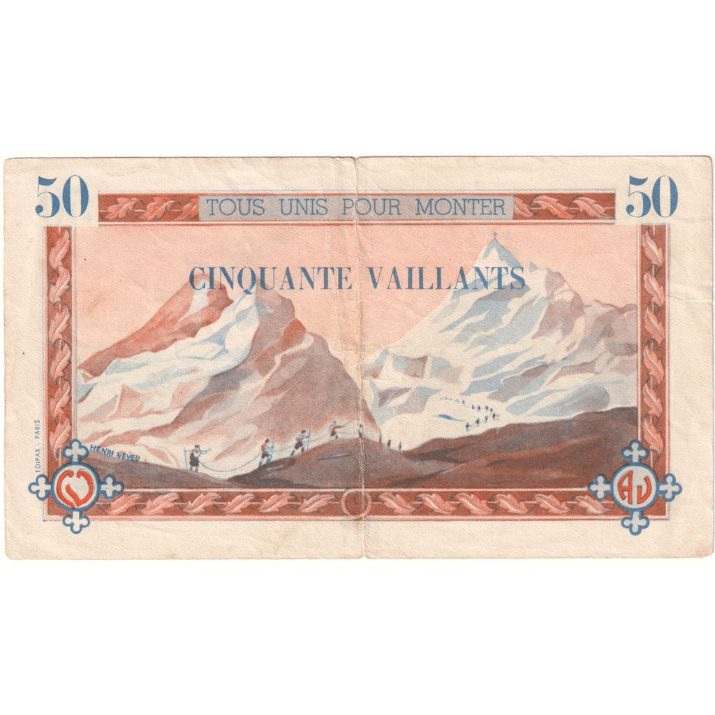France, Tourist Banknote, 50 VAILLANTS, UNC(63)