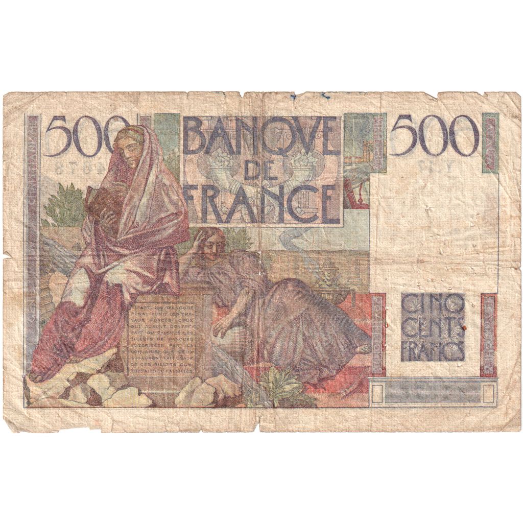 France, 500 Francs, Chateaubriand, 1953-06-04, Y.17, VF(30-35)