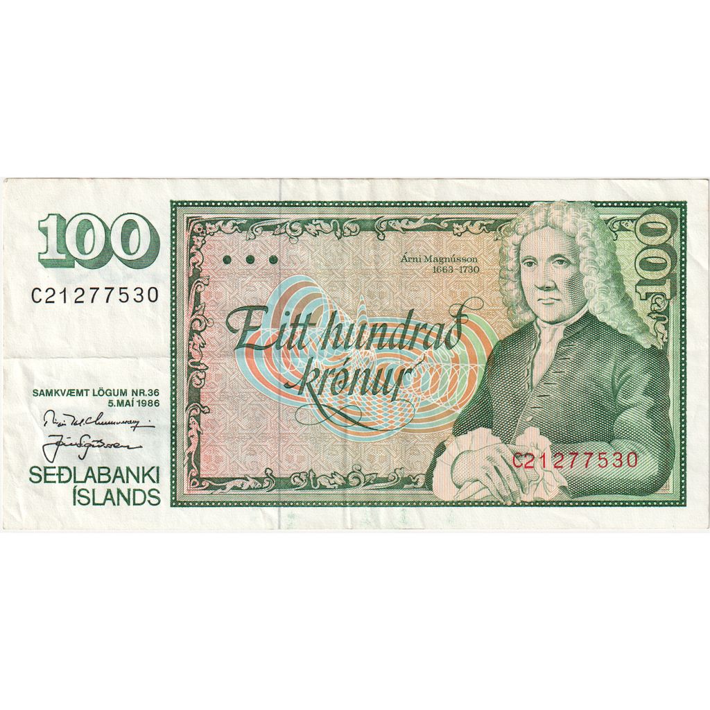 Iceland, 100 Kronur, UNC(63)
