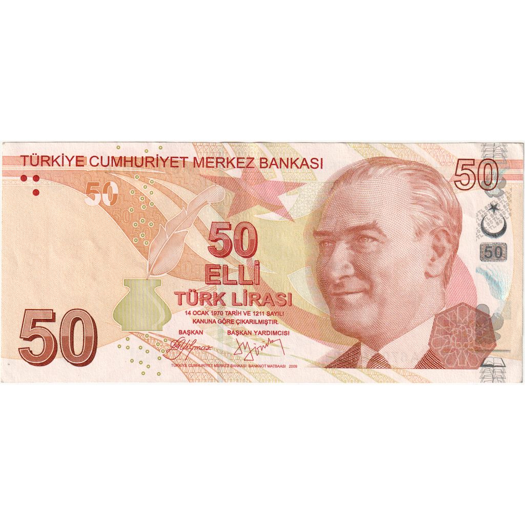 Turquia, 50 Lira, 2009, UNC(63)