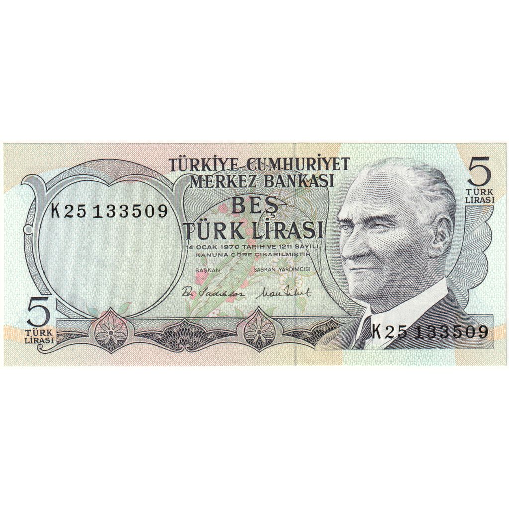 Turcja, 5 Lira, 1976, UNC(63)