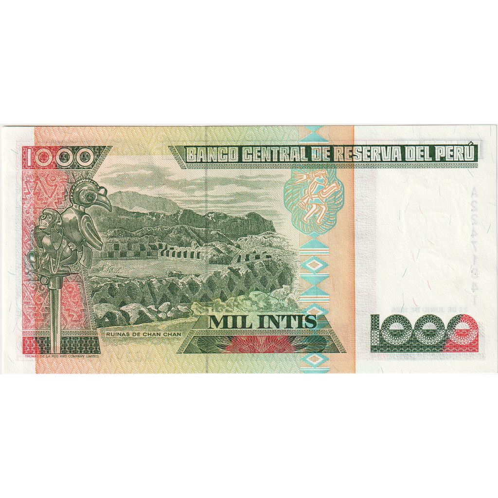 Banconote, Perù, 1000 Intis, 1988, 1988-06-28, KM:136a, SPL+