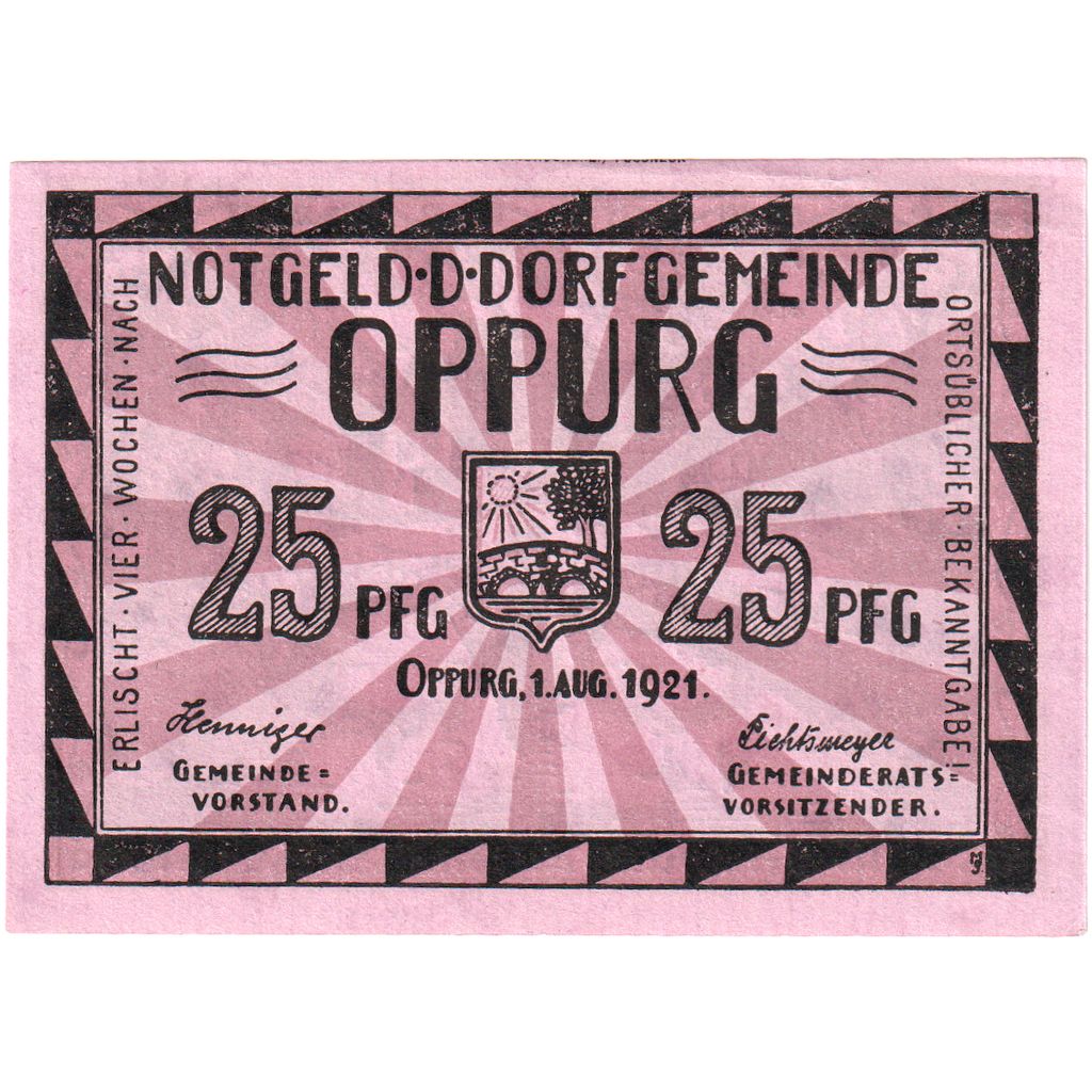 Deutschland, Oppurg, 25 Pfennig, 1921-08-01, UNZ